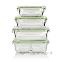GOURMETmaxx "Klick-it" Boîtes de conservation en verre | Compatible avec micro-ondes et au congélateur  passe au lave-vaisselle | Transparent | Protection des saveurs à l'abri de l'ai - B0792HPDZT